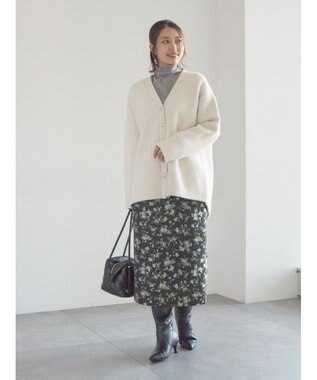 Te chichi 起毛ミドルVネックカーディガン オフホワイト