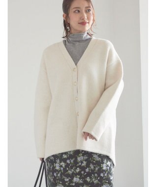 Te chichi 起毛ミドルVネックカーディガン オフホワイト
