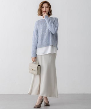 23区 L 【大好評素材/洗える】コットンベアジャージー ロング Tシャツ ホワイト系