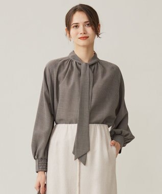 【セットアップ対応・洗える】ハイツイストビエラボウタイ ブラウス