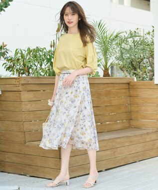 ANY SIS S 【美人百花7月号掲載】ファジーカラーフラワー スカート アイボリー系