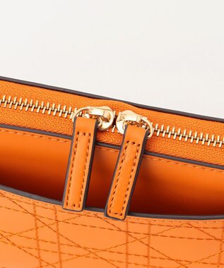 LA BAGAGERIE 【レザー×ステッチ】スクエアマルチポシェット オレンジ