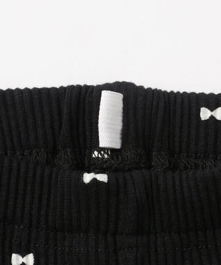 ANY KIDS 総柄テレコ レギンス ブラック×リボン