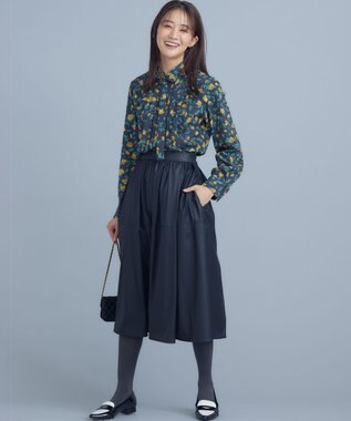 組曲 S カッティングローズプリント フリルブラウス イエロー系5