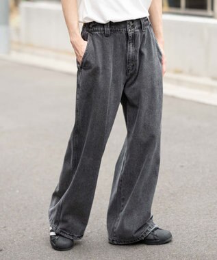 WEGO ローライズバギーフレアデニムパンツ