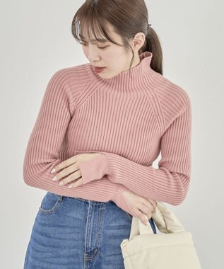 Green Parks ・Ｐｅｔｉｔ　Ｆｌｅｕｒ　ボトルネックリブニット Pink