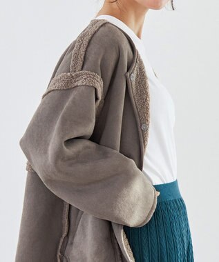 Tiaclasse 2wayリバーシブルボアショートブルゾン モカ