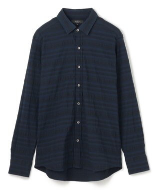 JOSEPH HOMME レボソジャガードストレッチ　レギュラーカラーシャツ ネイビー系