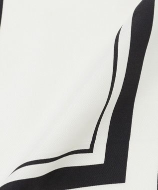 uncrave スクエア シルクスカーフ ホワイト×ブラック