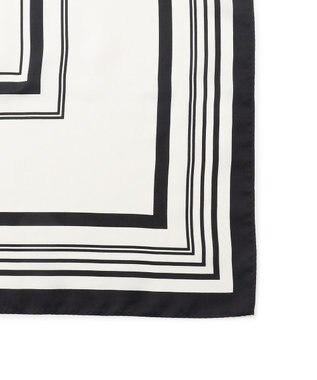 uncrave スクエア シルクスカーフ ホワイト×ブラック