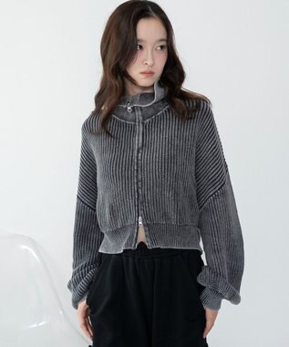 WEGO ダブルジップショートニットブルゾン スミクロ