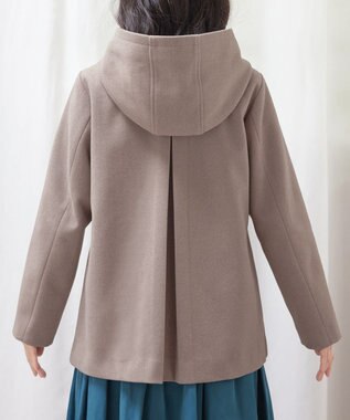 Tiaclasse フーデットショートコート モカ