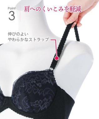 Wing 3/4カップブラ　ウイング／ワコール　KB2506 ブラック