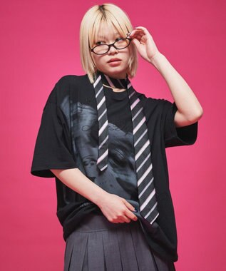 WEGO 【ユニセックス着用ITEM】ラインストーングラフィックT（SS） ブラック