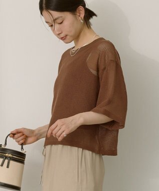 AMERICAN HOLIC メッシュボックスTシャツ Brown