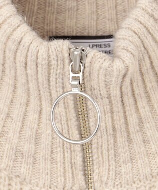 J.PRESS YORK STREET 【UNISEX】ウールカシミヤ ジップアップニット ベージュ系