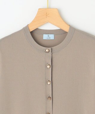 組曲 【洗える・6色展開】CANDYボタン 半袖カーディガン トープ系