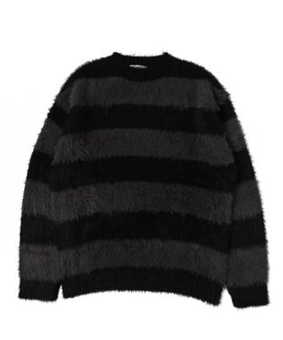 WEGO 【ユニセックスITEM着用】フェザーボーダープルオーバー ブラックボーダー