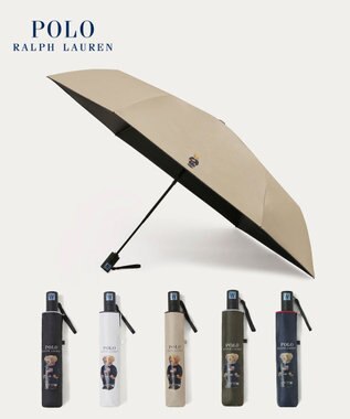  【遮光率100％/遮熱/UV/自動開閉】POLO RALPH LAUREN（ポロ ラルフローレン）晴雨兼用日傘  ポロベア 折りたたみ傘 ユニセックス