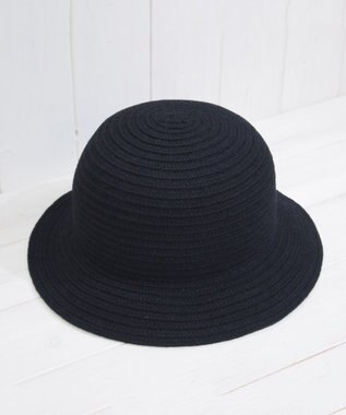 石田製帽 エコリウール混 丸ダウンクロッシェ ブラック