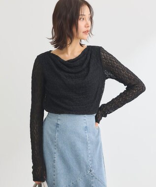 Green Parks ・ＳＵＧＡＲ　ＳＰＯＯＮ　ドレープレースプルオーバ Black