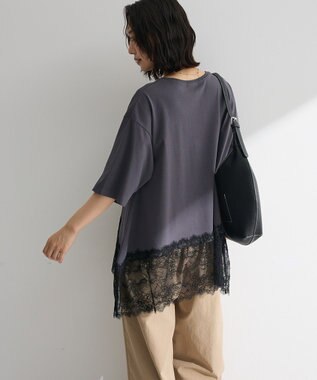 Green Parks 裾イレヘムレースプルオーバー Charcoal Gray