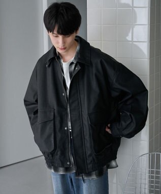 WEGO 【ユニセックス着用ITEM】エコレザー2WAYフライトジャケット ブラック