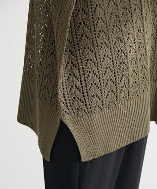 Green Parks 透かし編みニットチュニック Black