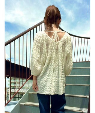 Green Parks AnriettMusee カットジャガードタックブラウス Ivory