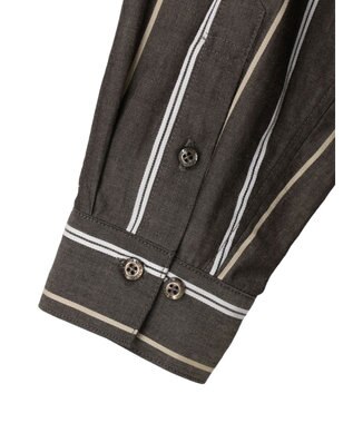 AMERICAN HOLIC ドビーストライプシャツチュニック Stripe Brown