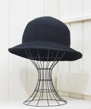 石田製帽 エコリウール混 丸ダウンクロッシェ ブラック