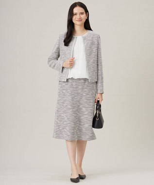 自由区 カラミツイード スカート ライトグレー系