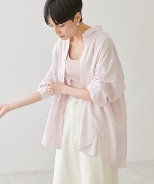 AMERICAN HOLIC サラックールバックタックシャツ Stripe Pink