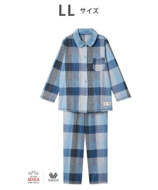 WACOAL パジャマ 【AVOCA×ワコール】 長袖 長ズボン あったか レディース BDW748 /ワコール サックス