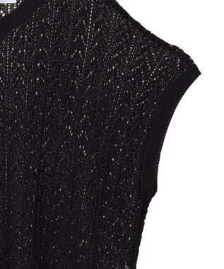 Green Parks 透かし編みニットチュニック Black