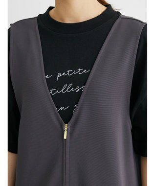 Green Parks ・ＥＬＥＮＣＡＲＥ　ＤＵＥ　２ｗａｙＶネックジャンスカ Charcoal Gray