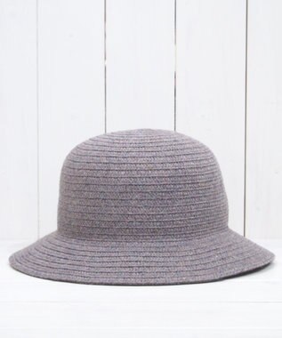 石田製帽 エコリウール混 丸ダウンクロッシェ チャコールミックス