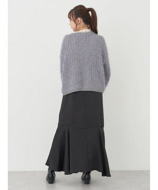 earth music&ecology ふさふさショートカーディガン Gray