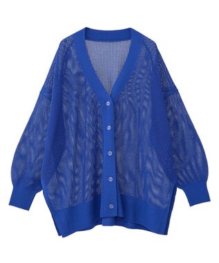 earth music&ecology メッシュルーズカーディガン Blue
