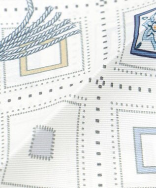 J.PRESS LADIES azulejoスクエアプリント スカーフ ネイビー系5