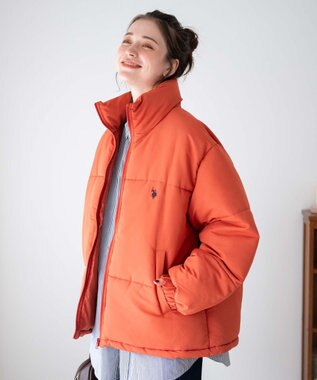 WEGO 【WEB限定/Sサイズ新登場/お気に入り登録者数5万人越えの大人気アイテム】U.S. POLO ASSN.別注パデッドジャケット ダークオレンジ