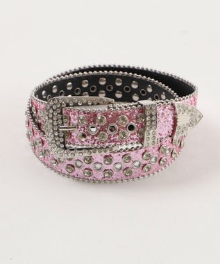 WEGO Lビジューバックルラメスタッズベルト ライトピンク