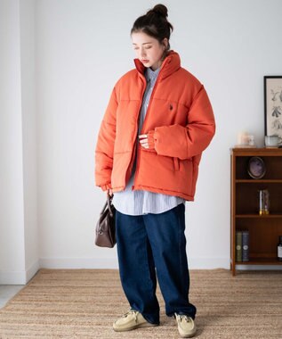 WEGO 【WEB限定/Sサイズ新登場/お気に入り登録者数5万人越えの大人気アイテム】U.S. POLO ASSN.別注パデッドジャケット ダークオレンジ