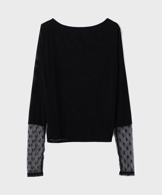 GRACE CONTINENTAL アセテートシアーカットトップ ブラック