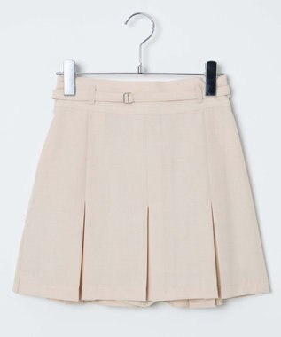 WEGO 【SETUP可】リネンライクプリーツミニスカパン ナチュラル
