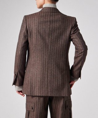 Paul Smith ストライプ ウール ダブルジャケット ブラウン