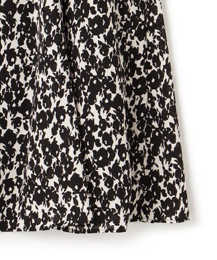 ICB 【洗える】シルエットフラワープリント マーメイドスカート ブラックベース柄