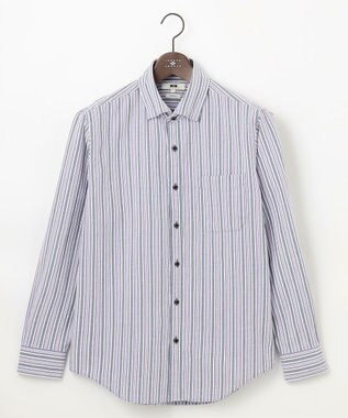 JOSEPH ABBOUD 【オーガニックコットン使用】 オーガニックコードストライプ シャツ ネイビー系1