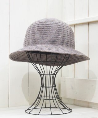 石田製帽 エコリウール混 丸ダウンクロッシェ チャコールミックス