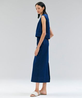 BEIGE， 【洗える・Oggi ８月号掲載】NAVIGLIO / ショート丈ノースリーブデニムブラウス Indigo